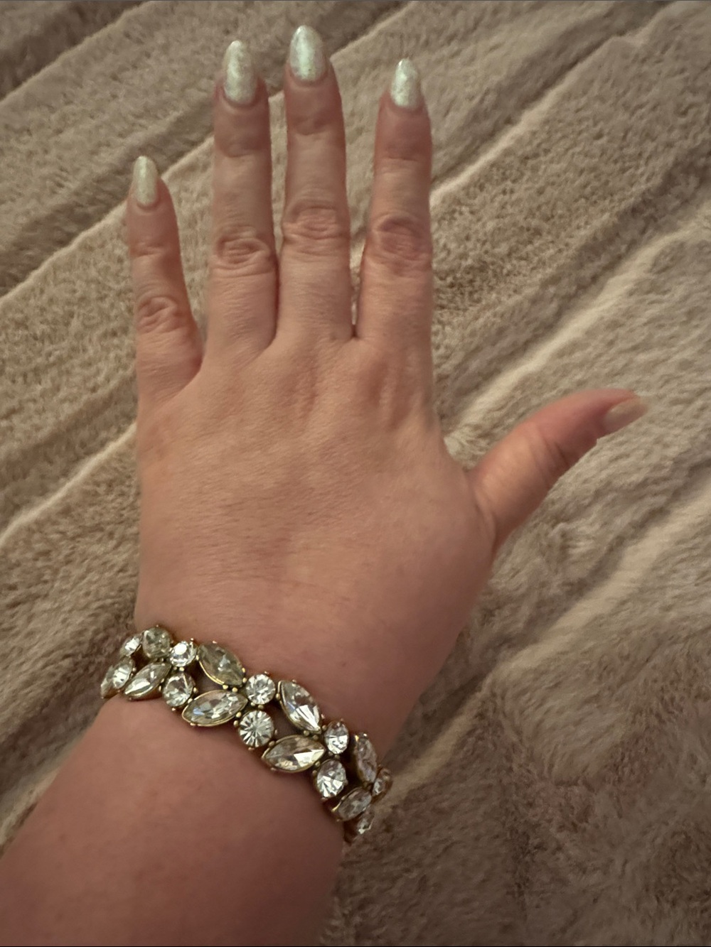 J. Crew Gold-tone Crystal Cluster Bracelet